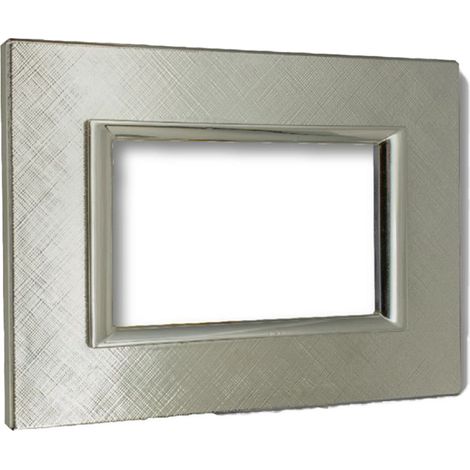 Placchetta Placca Cromo Lucido Compatibile Matix 3 Posti Copripresa C4803SSLV (1/4)