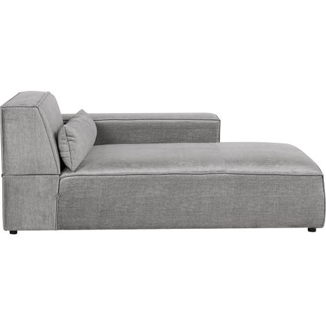 Chaise longue moderna tapizado de tela gris izquierda Hellnar (1/5)