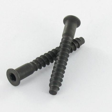 Vis d'assemblage confirmat Tête fraisée Hexagonal creux 7X50 Filet tôle SS Cranté Acier zingué noir-1 pièce