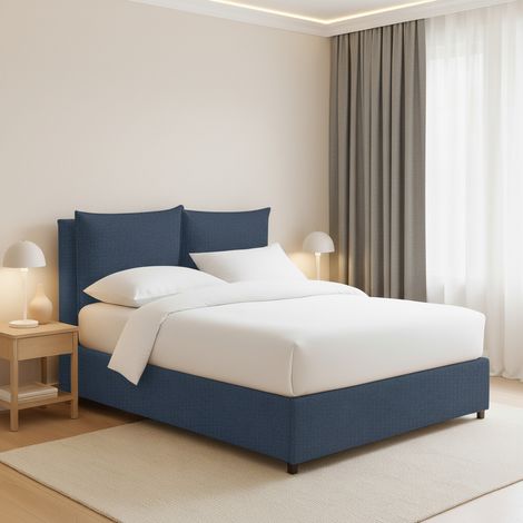 Cama Plaza y Media Falmouth, Desenfundable, Hecho en Italia, azul (1/5)