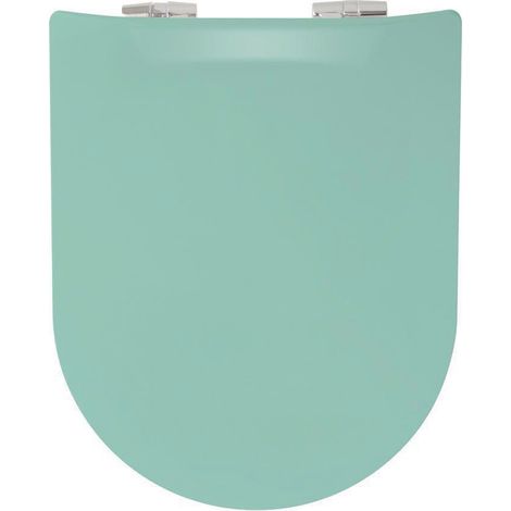 Abattant WC Wood Slim Bleu Turquoise, descente assistée et déclipsable - Olfa (1/3)