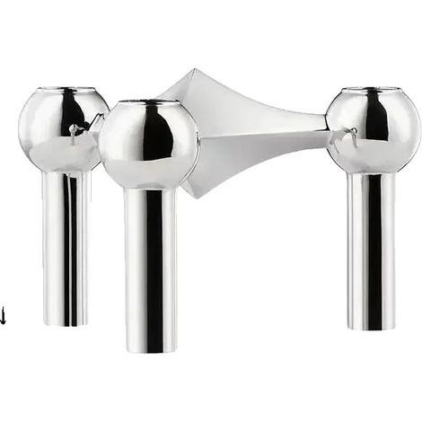 Portacandele, design moderno in acciaio, complemento d'arredo versatile, 1 pezzo, argento (1/2)