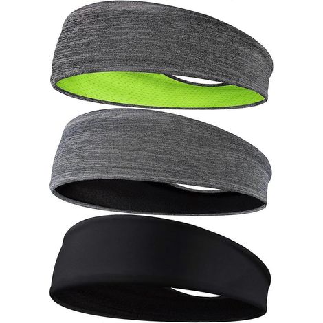 Lot de 3 bandeaux de sport pour homme, antidérapants, respirants et évacuant la transpiration, parfaits pour la course à pied. (1/4)