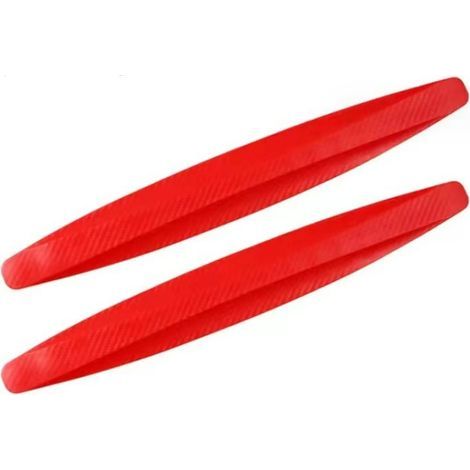 Set mit 2 universellen roten Gummieckenschützern für Stoßstangen, stoß- und kratzfest. Selbstklebend. (1/5)