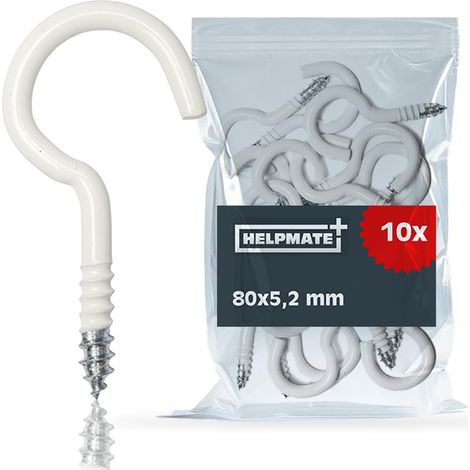Crochets pour corde à linge 80x5,2x26x19 mm Acier électrozingué 10 pièces Crochets à visser robustes pour la fixation de cordes à linge (1/5)