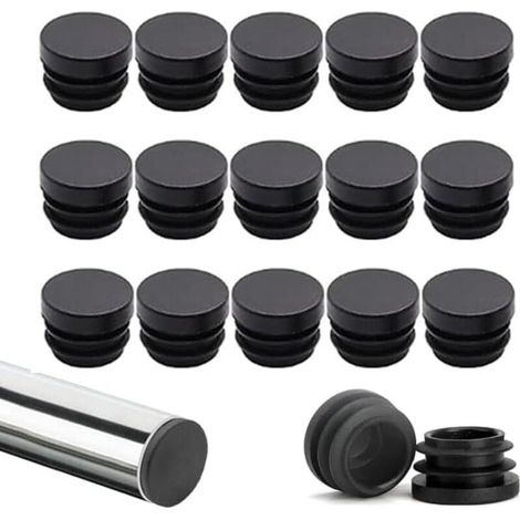 Lntyq Lot de 40 bouchons en plastique pour pieds de chaise, tube rond en plastique de 19 mm, protecteur de pieds de chaise, convient pour les bouchons de tube de protection, les bouchons d'étanchéité, (1/4)