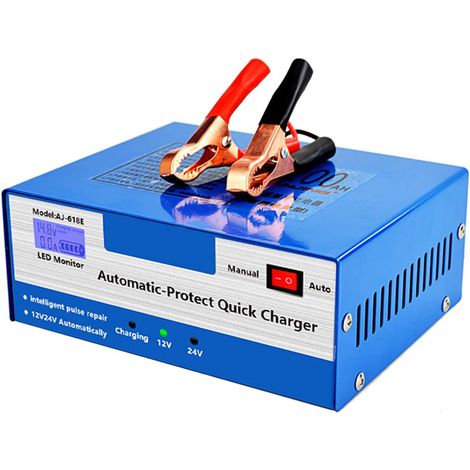 Chargeur De Batterie - 12 V 24 V - 10 A - Automatique Avec Ecran LCD - Pour Voiture Camion Bateau - 1 Pièce