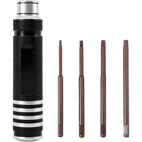 Outil tournevis hexagonal 4 en 1 avec embouts de 1,5 mm, 2 mm, 2,5 mm et 3 mm pour hélicoptères, voitures, avions et drones radiocommandés. (1/5)