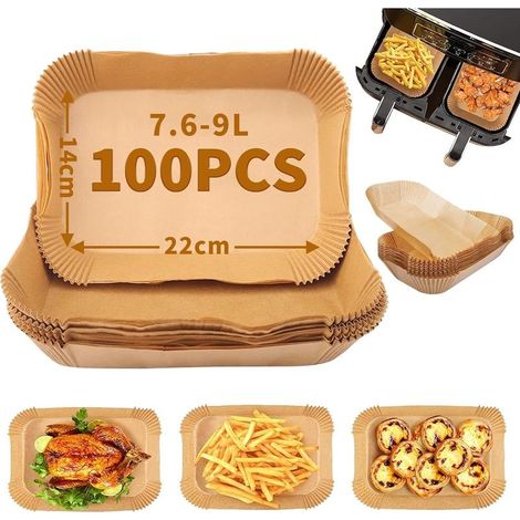 Paper cooking for air fryer 22x14 cm Set of 100 sheets non-stick Resistant to oil and to water For cooking to the four and micro-waves - 100Pcs (1/5)