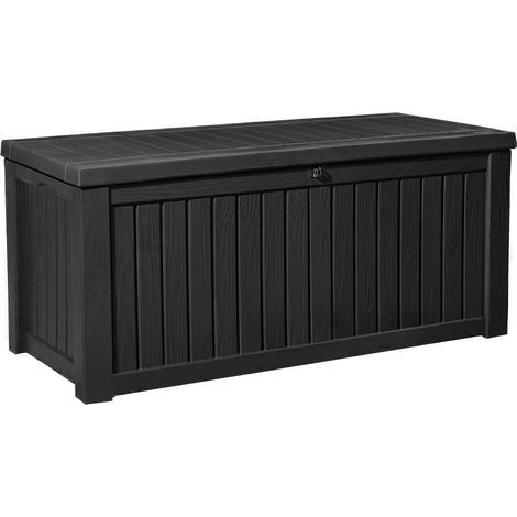 Centurion Supports TUNGSTEN 450 Litre 119 Gallon Waterproof Extra Large Lockable Easy-Open Garden Storage Box in Black (1/5)