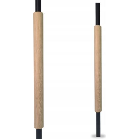 Balustre - 90 cm - Chêne et acier noir - Élégance moderne - Sécurité intérieure