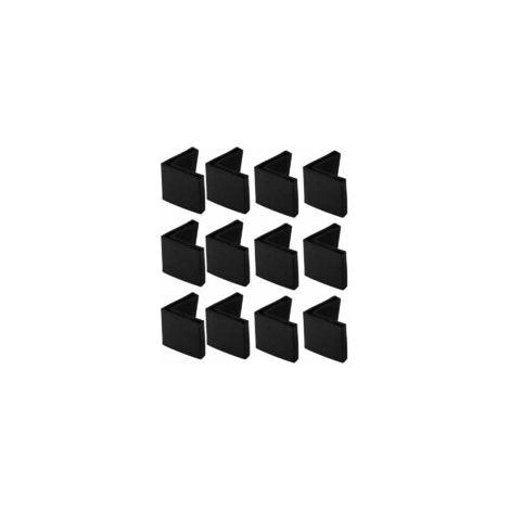 12 protectores de patas de sillas de hierro, tapas para patas de mesa, 50 x 50 mm, color negro, protectores de suelo de goma para muebles, forma de L - Crezuo (1/4)