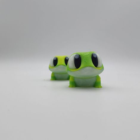 Paquete de 5 mini ranas de peluche - Mascotas anfibias de escritorio, ranas miniatura coleccionables, juguetes inquietos para adolescentes y adultos - Animales articulados de 5 cm - Impresión 3D