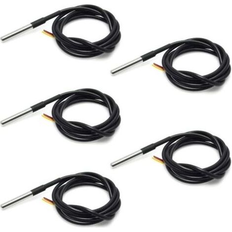 5 PCS 18B20 Capteur de température étanche Thermocouple Thermomètre 1 M avec câble Thermique de résistance Thermique (1/5)