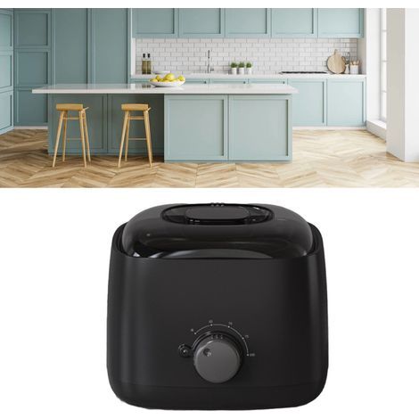 Chauffe-cire professionnel anti-adhésif avec thermostat réglable - Épilation précise - Compatible prise européenne - Design noir élégant