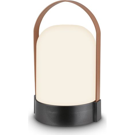 Briloner LED Tischlampe Kabellos 24cm 1W 90lm 3000K Warmweiß Dimmbar Anthrazit - Tischleuchte Wohnzimmer Terrasse Balkon