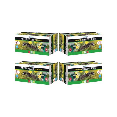 PACK WEITECH 4x Répulsif à fourmis à ultrasons Surface 2x400m² vibrations (1/3)
