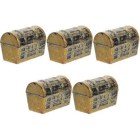 Coffre au trésor miniature décoratif en plastique (5 pièces) compatible avec les petites maisons (1/5)