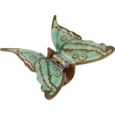 Pinza para el cabello con forma de mariposa, pinza para el cabello de mujer, verde