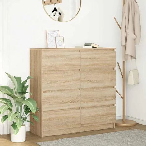 Buffet de Rangement chêne sonoma 100x35x99 cm Bois d'Ingénierie, Design Moderne, pour salon et salle à manger (1/5)