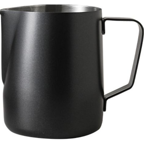 Pichet à Lait Inox 304 Épais avec Échelle 350ml Noir pour Mousse de Lait et Cappuccino Design Robuste (1/5)