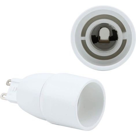 Adaptateurs de douilles G9 vers E14 (4x) - Blanc - Lot de 4 convertisseurs de douilles pour ampoules à incandescence, LED, (1/3)