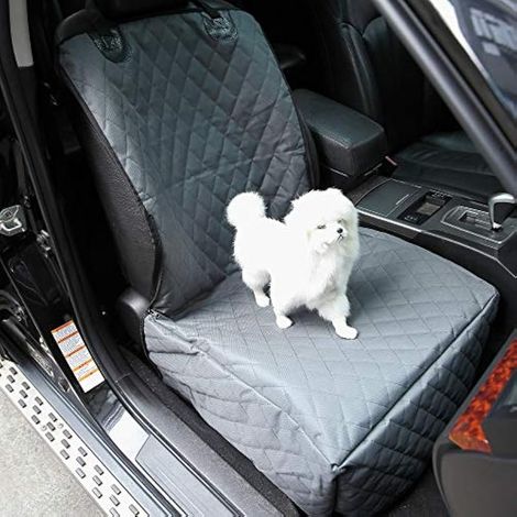 Housse de siège pour Chien Contre la saleté et Les Poils d'animaux de Compagnie Housse de siège Avant imperméable Anti-Rayures Protection de siège Avant pour Voitures, SUV et camions Noir (1/5)