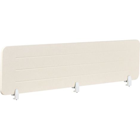 Séparateur de Bureau en PET Acoustique Recouvert de Tissu 180 x 40 cm Beige Clair Ziggy