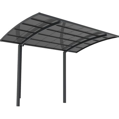 Posto auto coperto in alluminio autoportante - 1 auto - 15 m² - Grigio antracite - ALUVIO (1/4)