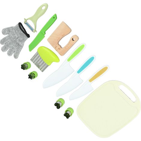 Couteaux pour enfants pour cuisiner comme de vrais enfants, éplucheurs, planches à découper, couteaux à fruits, ustensiles de pâtisserie pour garçons et filles (1/5)