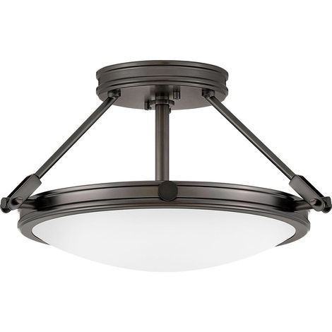 Elstead Hinkley Collier Plafonnier cylindrique contemporain en oxyde noir, 3 ampoules E14