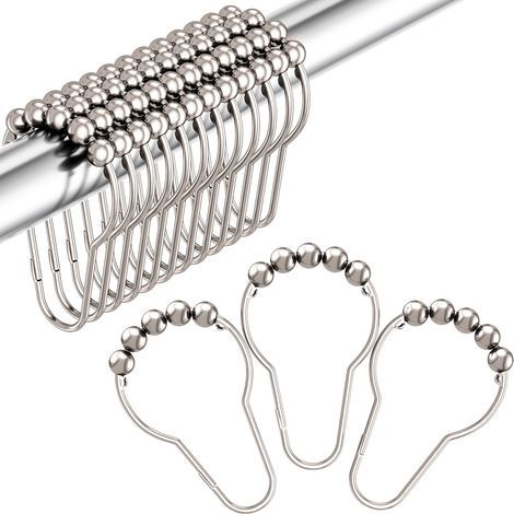 Häkelnadeln für Duschen, dekorative Häkelarbeiten aus rostfreiem Antirouille-Acryl, 12er-Packung, Nickel-Poly-Finish. (1/5)