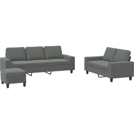 Maison Exclusive - Ensemble de canapés 3 pcs gris foncé tissu (1/5)