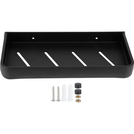 Étagère de salle de bain en aluminium de 30cm, support de rangement creux mural, organisateur de panier (1/5)