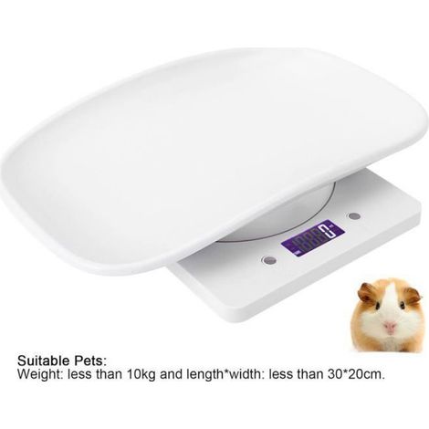 Balance Électronique Animaux 10kg/1g avec Mètre Ruban, Pèse Bébé pour Chiot Chaton Lapin, Balance Haute Précision Écran LCD (1/5)