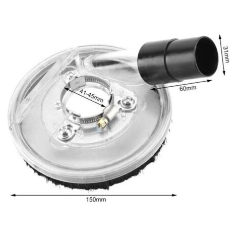 NALOOKAMIC Couvercle de protection d'aspiration pour meuleuse de poussière avec raccord d'aspiration 80-125 mm pour meuleuse d'angle