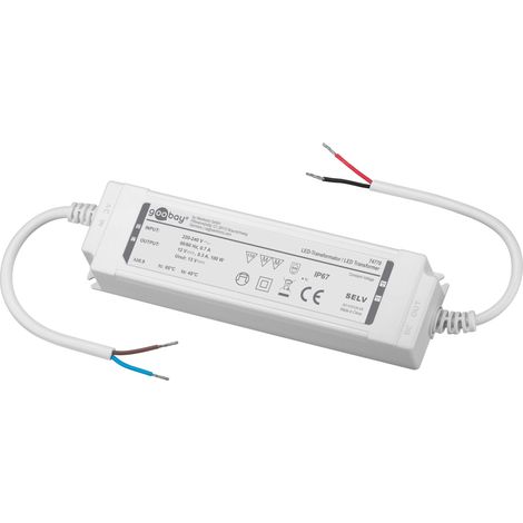 Transformateur LED étanche GOOBAY 12V DC, 100W, 5 A, IP67