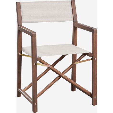 Pack de 2 sillas de director plegables en madera de acacia Rondonia SKLUM       