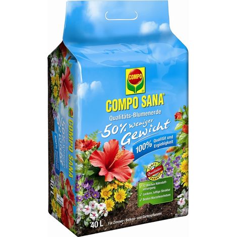 COMPO SANA Qualitäts-Blumenerde ca. 50% weniger Gewicht 40l