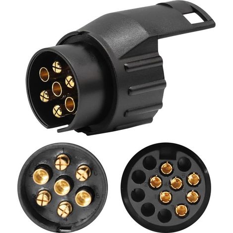 Adaptador de remolque de 7 a 13 pines, enchufe de remolque de 7 pines para remolque de coche, tractor, caravana, portabicicletas (1 unidad) (1/5)