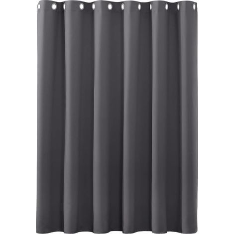 Rideau Occultant Lot de 1, 132 x 160 cm x et Esthétiques Rideaux Occultant pour Salon et Chambre Décoration Maison Lavable pour Chambre Salon, Gris Foncé (1/5)