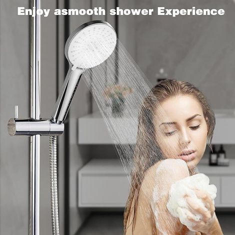 Hochdruck-Duschkopf mit 5 Strahlarten und 2 m flexiblem Schlauch – ideal für niedrigen Wasserdruck (1/3)