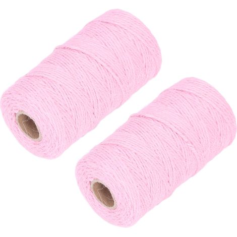 corde tressée en dentelle rose faite à la main (1/5)