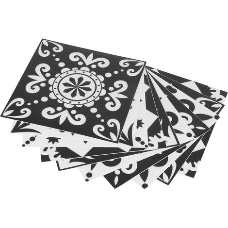 Lot de 10 lés de papier peint autocollant, stickers décoratifs imperméables pour sol de chambre, carreaux à motifs résistants à l'usure (1/5)