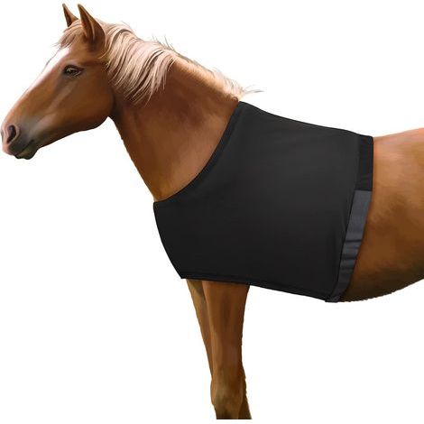 Protection d'épaule pour cheval - Gilet pour cheval en spandex hautement élastique - Tissu de protection contre les frottements - Noir (1/5)