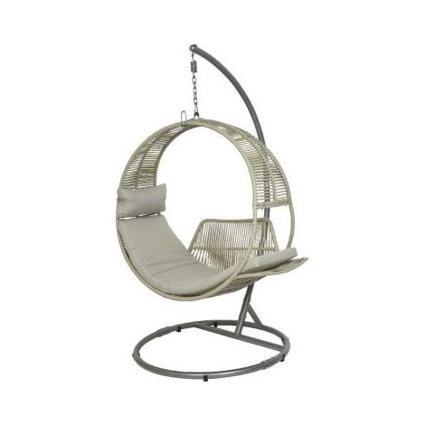 Poltrona sospesa grigia con supporto 118 × 127 × H201 cm