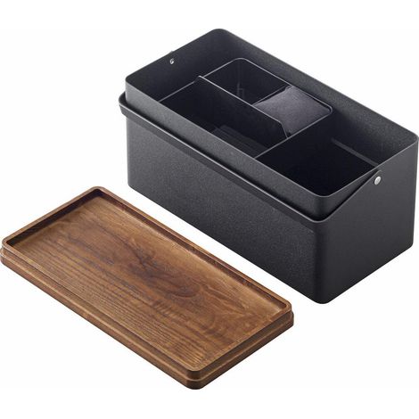 Yamazaki Scatola da cucire nera design moderno 27x14x13,5 cm