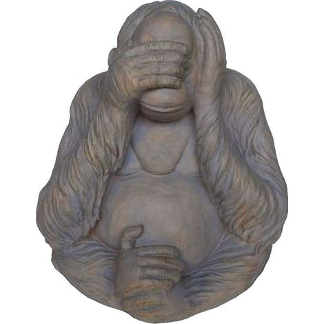 Grande statuette Orang Outan Ne voit rien