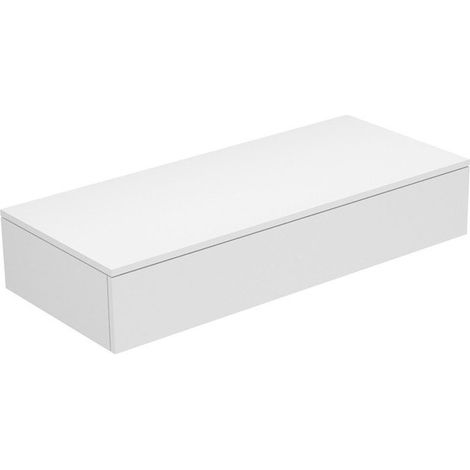 Buffet EDITION 400 1 façade coulissante 1050 x 199 x 450 mm blanc, verre anthracite mat KEUCO