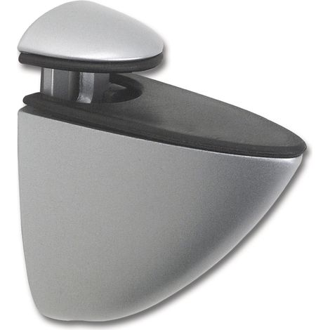 Glastablar-Klemmträger Oval, Glas 3-25 mm, Zinkdruckguss Edelstahl Effekt